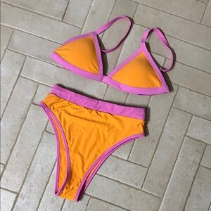 Pink and Orange Bikini Set
